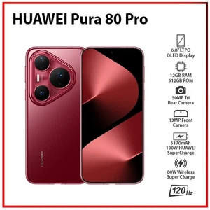 (New) Huawei Pura 80 Pro RED 12GB+512GB Dual SIM Unlocked EMUI Mobile Phone - Bild 1 von 6