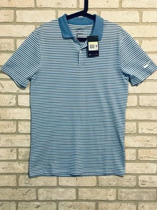Nike Golf Herren kleines Poloshirt blau weiß gestreift Standard Passform neu mit Etikett $ 55 Einzelhandel - Bild 1 von 12