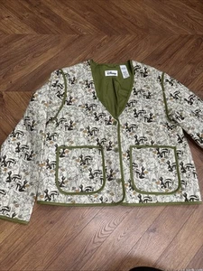 Disney Ladies Bambi Themed Jacket Size M Green Long Sleeved - Picture 1 of 9