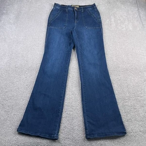 Democracy Jeans Womens 8 Blue Ab Technology Bootcut Stretch Denim Patch Pockets - Picture 1 of 13