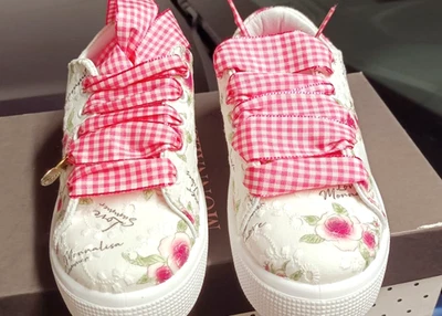 Monnalisa scarpe nuove nr. 30 bianche con fiori - Immagine 1 di 4