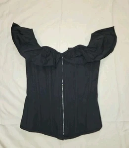 CORSET STORY Sz 28" Black Renaissance Fair Steampunk Sexy Cosplay Corset - Picture 1 of 7