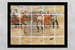 one piece ceramic tile mural backsplash. Charles Russell The Tenderfoot. cowboy - Picture 1 of 10