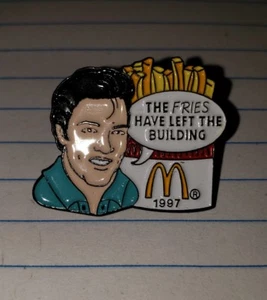 McDonalds Pin 1997 Elvis Presley "The Fries have left the BUILDING" - Bild 1 von 3
