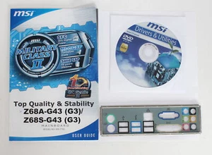 MSI Z68A-G43 (G3) - SET Handbuch ATX IO Shield Slotblende Treiber CD (#22073) - Afbeelding 1 van 1
