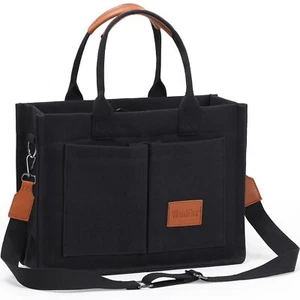 WantGor Tote Bag for Women Canvas Crossbody Bags Shoulder Handbag Work Black - Picture 1 of 7