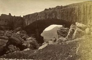 Lebanon Faqra Kfardebia Natural Bridge Nahr Leben River old Albumen Photo 1880 - Picture 1 of 3