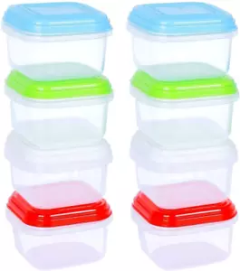 4 Oz Small Containers with Lids Clear Jars Freezer Storage Plastic Con New - Picture 1 of 11