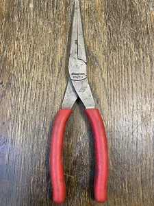 Snap On 9" Talon Grip Needle Nose Pliers Red (97ACF) Soft Grip Used Works Great - Picture 1 of 11