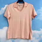 Vintage Escada Womens Top Size 36 Pink Polo Shirt V Neck Made in Italy