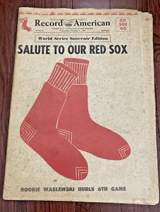 Vintage Boston Record giornale americano SALUTE TO OUR RED SOX 10/11/1967 - Foto 1 di 11