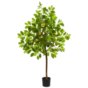 ARTIFICIAL LEMON TREE 4 Ft Indoor Plant with Plastic Pot - Picture 1 of 12