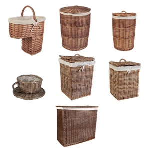 Wicker Laundry Basket Large Small Woven Rattan Linen Washing Storage Hamper - Picture 1 of 33