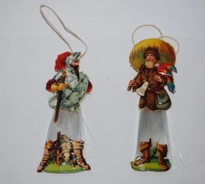alter Christbaumschmuck, zwei Teile Glasfaserschmuck mit Oblate - Picture 1 of 2