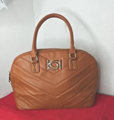 Cartera de mano acolchada de cuero sintético marrón Bebe con asas dobles otoño carmelo Foto 1 de 4