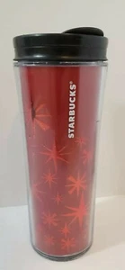 Starbucks - 2011 - Red Snowflake/Star - Christmas Tumbler/Travel Mug - 12 oz - Picture 1 of 7