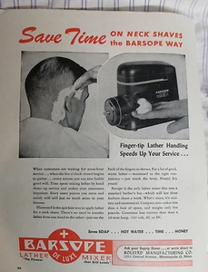 Vintage 1950's Advertising BARSOPE "INSTANT NECK EAR TRIM SHAVING " Color Sign - Picture 1 of 7