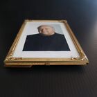 Frame Miniature Table Portrait Photo Wood Metal Golden Art Deco Design 20th