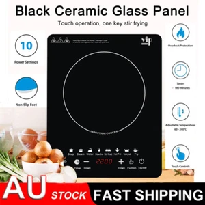2200W Electric Induction Cooktop Portable Ceramic Glass Cook Top Kitchen Cooker - Picture 1 of 9