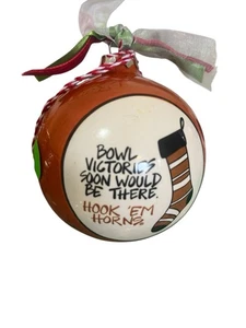 Adorno de Navidad Texas Longhorns por Magnolia Lane Licencia Colegiada Oficial - Imagen 1 de 3