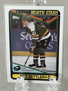 ROB ZETTLER--ROOKIE--1990-91 TOPPS--MINNESOTA NORTH STARS--FREE SHIPPING - Picture 1 of 2