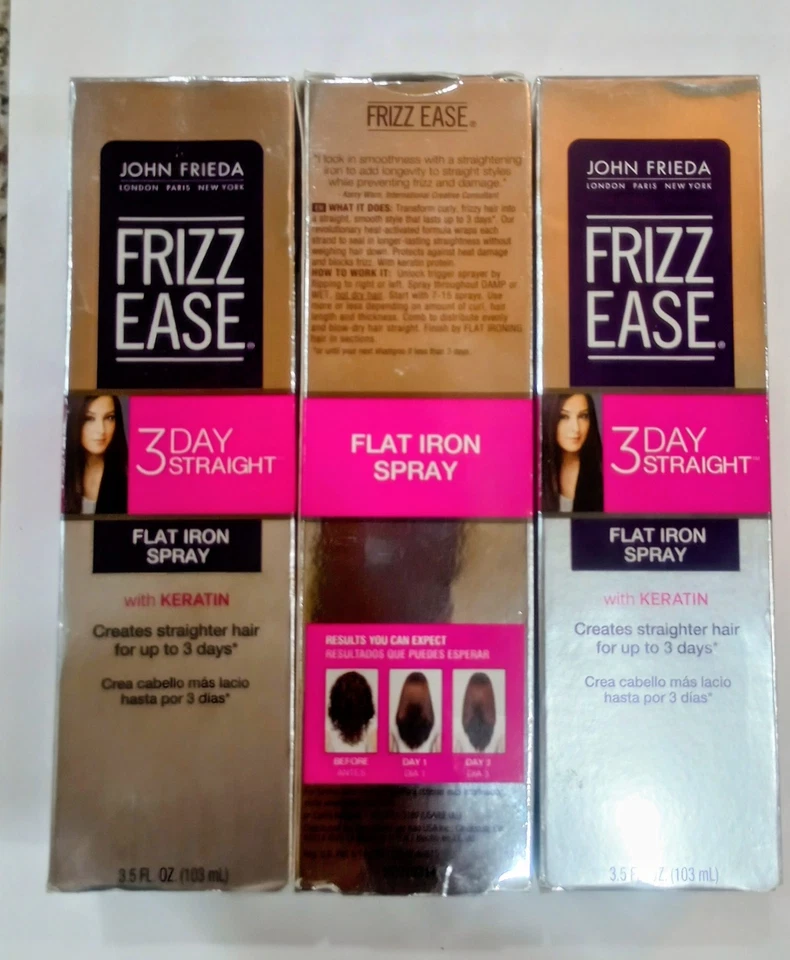 John Frieda Frizz Ease 3 Day Straight Flat Iron 3.5 FL Oz. Lot Of 3 - Image 1 of 1