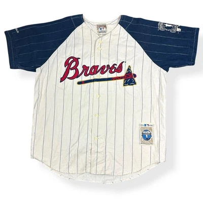 VTG Hank Aaron Atlanta Braves Jersey Mirage Cooperstown Size XXL Beige MLB RARE - Image 1 of 4