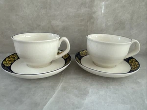 SET OF TWO Royal Copenhagen Blue Pheasant Feather Cup & Saucer MINT CONDITION - Picture 1 of 8