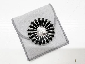 Artikel Georg Jensen Gänseblümchen Blume Haargummi Chouchou schwarz 925 Silber - Bild 1 von 10