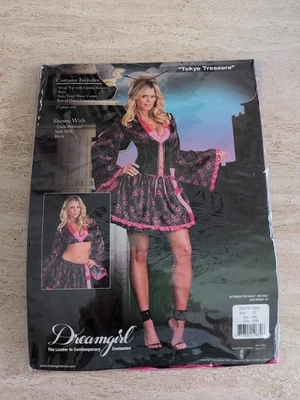 Dreamgirl Women's Sexy Tokyo Treasure Pink And Black Geisha Adult Costume XS 0-2 - Image 1 of 4