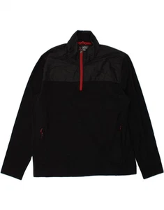 EDDIE BAUER Mens Zip Neck Pullover Tracksuit Top XL Black Cotton BL07 - Picture 1 of 3