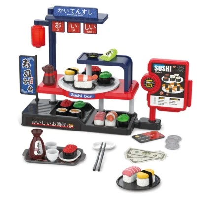 Sushi Restaurant Pretend Play Toy Cashier Role Play Chef Kitchen Kid Children - image 1 of 4