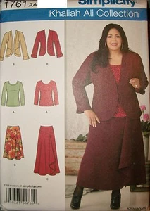 Miss Simplicity 1761 Pattern UNCUT Khaliah Ali Skirt Jacket Top 10-12-14-16-18 - Picture 1 of 2