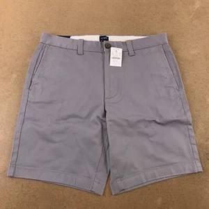 J Crew Men's Size 32 Gray 9" Inseam Flat Front Flex Chino Shorts NWT - Picture 1 of 8