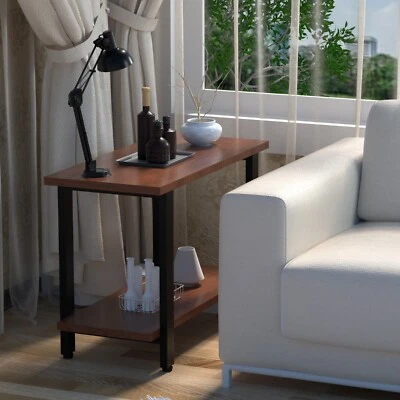 CONSDAN End & Side Table, Solid Wood Top with Metal Frame - Unsealed, Unused - Image 1 of 4