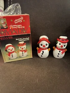 1987 Artmark Mr & Mrs Snowball salt & pepper shakers Vintage - Picture 1 of 2