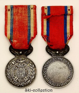 Médaille SOCIETE PARISIENNE DE SAUVETAGE, Fondée en 1886. France, vers 1900 - Picture 1 of 2