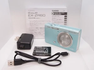 CASIO EXILIM EX-ZR60 Green HIGH SPEED 16.1MP 10x Digital Camera w/ charger USED - Picture 1 of 24