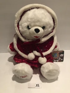 Walmart Christmas 2010 Snowflake White Teddy Bear Girl Dan Dee Red Outfit Tag #1 - Picture 1 of 18