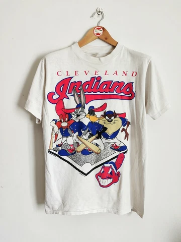 Vintage Cleveland Indians x Looney Tunes 90's T-Shirt MLB Baseball Cover