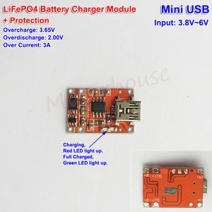 Mini USB 3.2V 1A LiFePO4 Battery Charging Board 3.6V Charger Protection Module - Picture 1 of 5