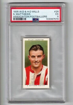 Stanley Matthews Hof RC 1935 WD & HO WILLS #28 - PSA 5 - ¡se ve mucho mejor! Foto 1 de 2