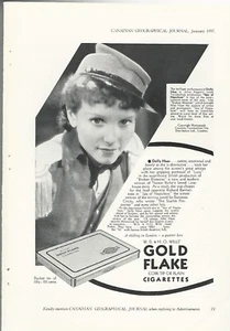 1937 GOLD FLAKE Cigarettes advertisement, W.D. & H.O. Wills, actress Dolly Haas - Picture 1 of 3