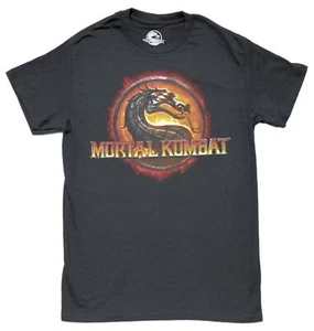 Mortal Kombat New Adult T-Shirt - Classic Fiery Logo - Picture 1 of 1