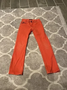 nike 6.0 boys orange denim straight leg jeans size 12 - Picture 1 of 7