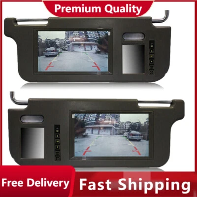 7" Car LCD Rear View Mirror Screen Monitor DVD/VCD/GPS/TV Sun Visor Left/Right - Image 1 of 4