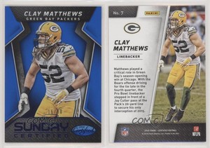2016 Certified Sunday Certified Mirror Blue /50 Clay Matthews #7