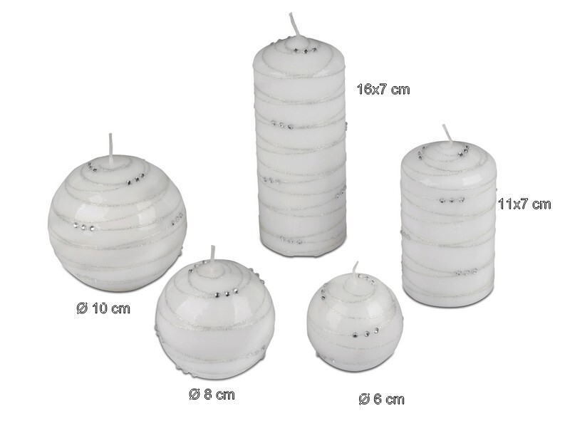 Bollweg/Formano Kugelkerze Bordeaux - Streifendesign, 6cm, 123g