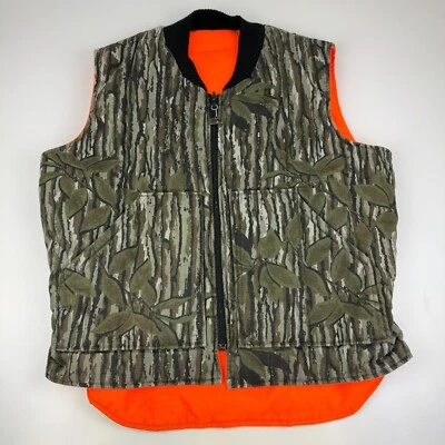 Vintage Walls Blizzard Pruf Mens Size L Realtree Camo Reversible Orange Vest - Image 1 of 4