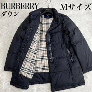 Burberry Down Jacket Black Nova Check Ladies Size M From Japan Used - Picture 1 of 10